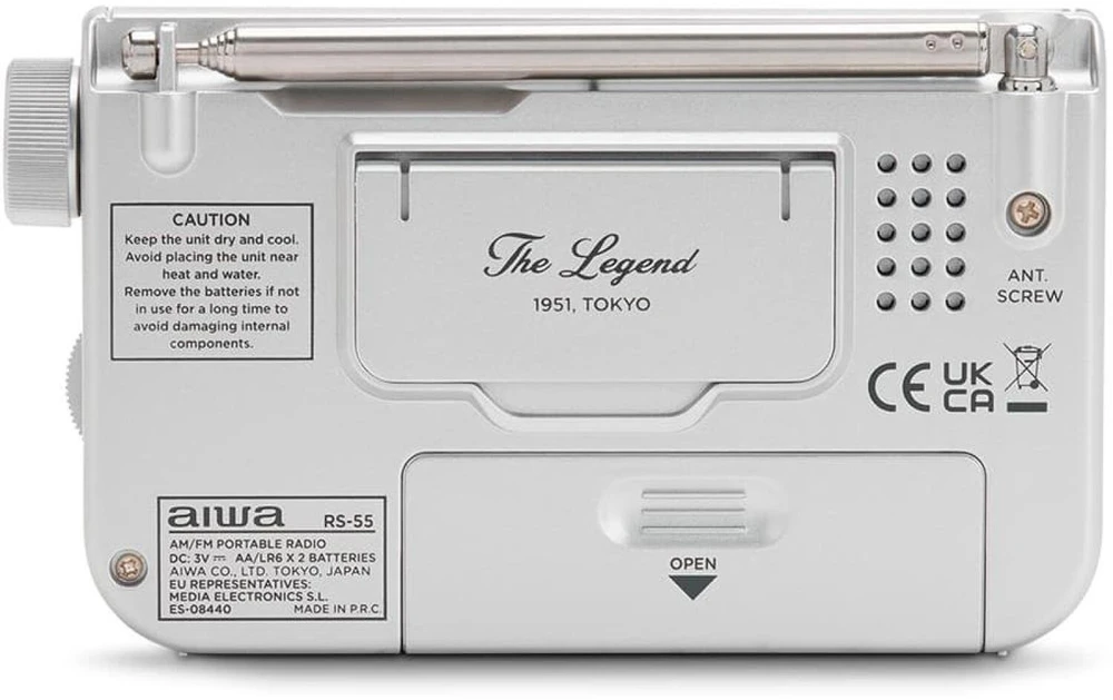 Aiwa Radijo imtuvas FM/AM su 3.5mm lizdu, sidabro spalvos