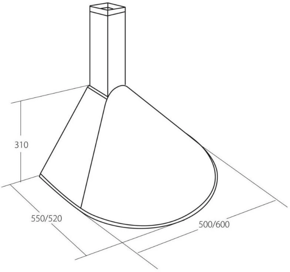 Gartraukis Cooker hood chimney AKPO WK-5 RONDO TURBO 60 Baltas (159,7 m3/h, 600mm, baltos spalvos)