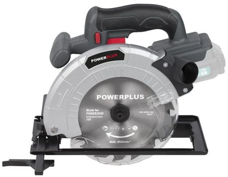 POWERPLUS Power Plus diskinis pjūklas 18 V 165 mm ličio jonų (be akumuliatoriaus ir įkroviklio) Poweb2520