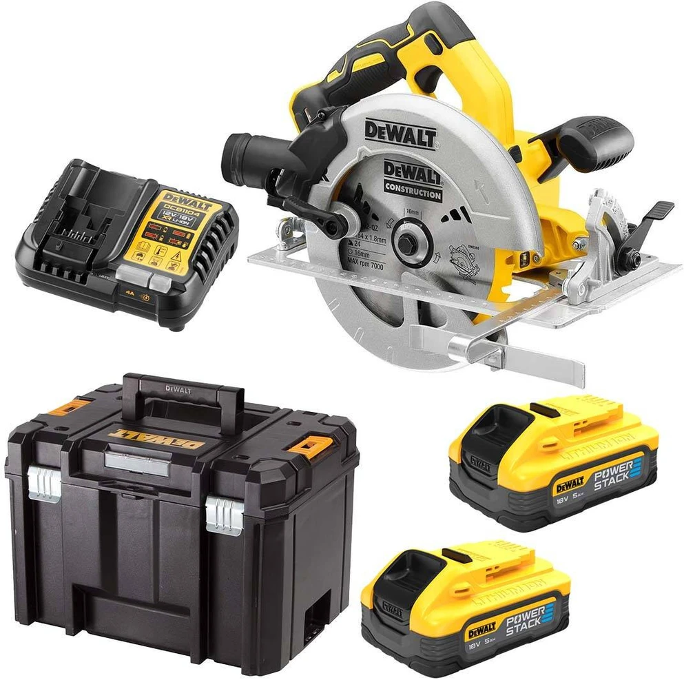 Akumuliatorinis diskinis pjūklas DeWalt DCS570H2T-QW; 18 V; 1x5,0 Ah akum.