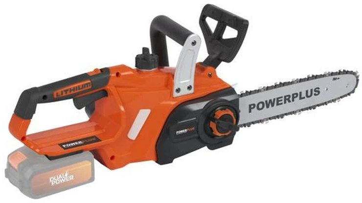 „PowerPlus Dual Power Powdpg7570“ – 20 V akumuliatorinis grandininis pjūklas, 300 mm kreiptuvas, be akumuliatoriaus ir įkroviklio