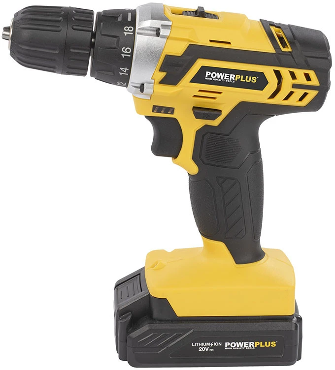 Akumuliatorinis gręžtuvas 20V, 2x1,3Ah, 134 priedai POWX00830 POWERPLUS