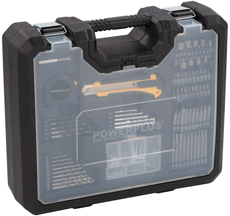 Akumuliatorinis gręžtuvas 20V, 2x1,3Ah, 134 priedai POWX00830 POWERPLUS