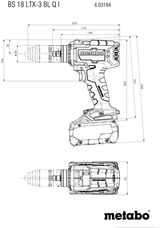 METABO.suktuvas BS 18 LTX-3 BL Q I 2x5,5Ah LiHD METABOX