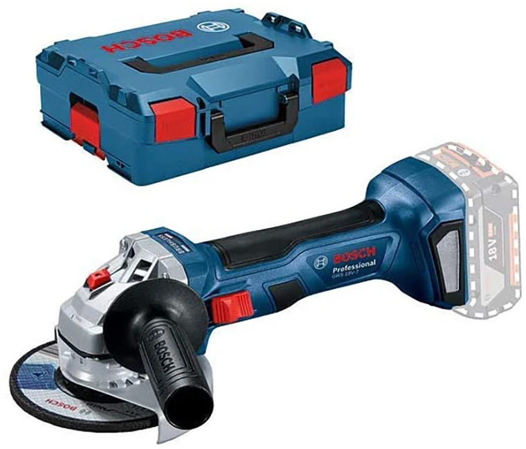 Bosch akumuliatorinis kampinis šlifuoklis GWS 18V-7, LB be akumuliatoriaus ir kroviklio