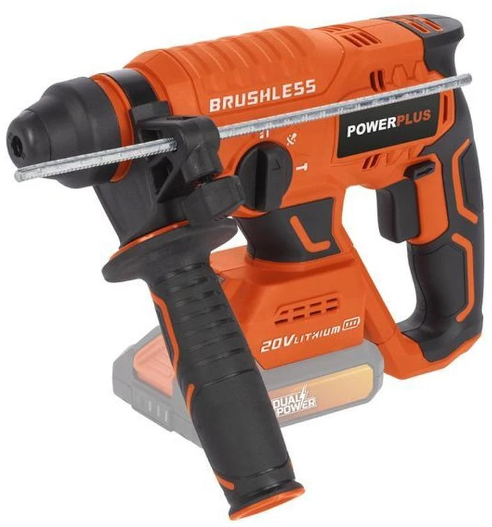 POWERPLUS Wireless prank hammer 20V 3J SDS -Plus Brushless + 5 Accessories - Dual Power Powdp15630 - Delivered without battery or charger