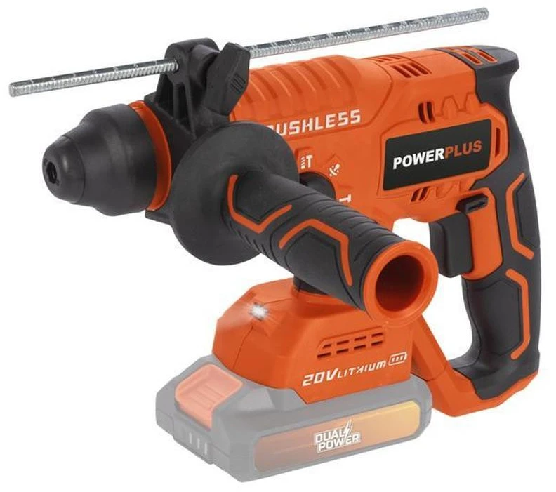 POWERPLUS Wireless prank hammer 20V 3J SDS -Plus Brushless + 5 Accessories - Dual Power Powdp15630 - Delivered without battery or charger