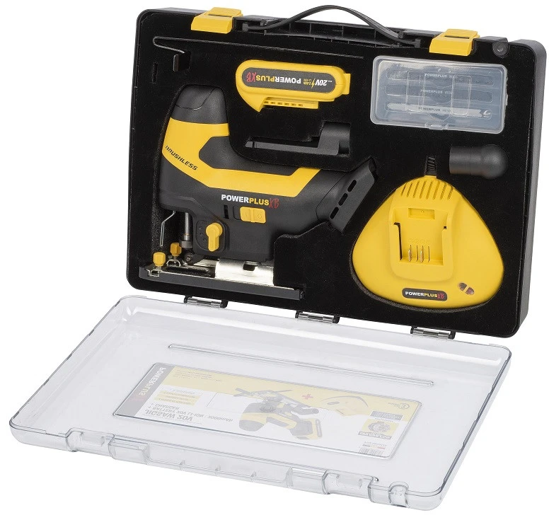 Akumuliatorinis siaurapjūklis bešepetėliniu varikliu, 20V 1x2,0Ah, POWXB50020 POWERPLUS XB