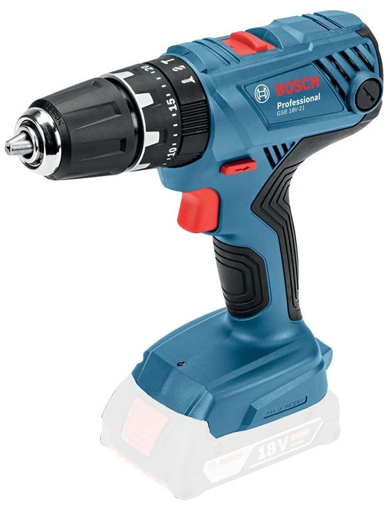 Bosch Akumuliatorinis smūginis gręžtuvas-suktuvas GSB 18V-21, 2x2.0Ah