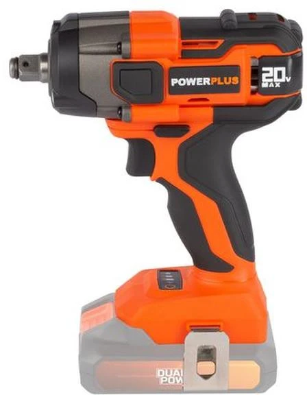 POWERPLUS Belaidis smūgio varžtas 20v 220nm + kintamas sukimo momentas - Dual Power Powdp20150 - Pristatomas be akumuliatoriaus ar įkroviklio