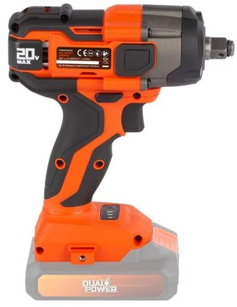 POWERPLUS Belaidis smūgio varžtas 20v 220nm + kintamas sukimo momentas - Dual Power Powdp20150 - Pristatomas be akumuliatoriaus ar įkroviklio