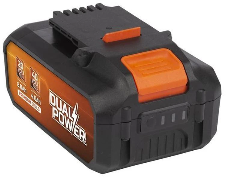 POWERPLUS Dual Power 2x20V 4AH baterija 40V arba 8Ah įrankiui su 20V dvigubos galios elektriniu įrankiu – suderinama su 40V ir 20V įrankiais