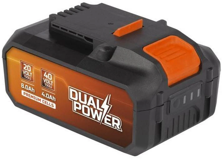 POWERPLUS Dual Power 2x20V 4AH baterija 40V arba 8Ah įrankiui su 20V dvigubos galios elektriniu įrankiu – suderinama su 40V ir 20V įrankiais