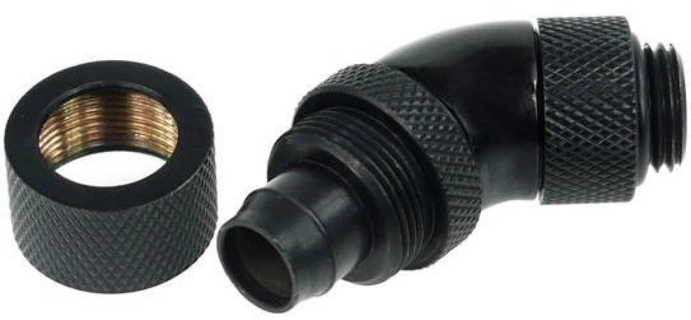 „Alphacool HF 13/10“ įsukama jungtis, 45 laipsnių pasukama, G1/4 - Juodas