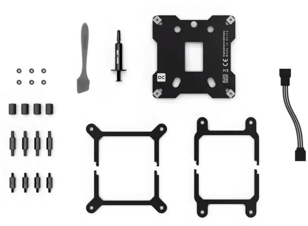 Alphacool Core 1 Aurora CPU cooler, ARGB – Sidabrinis