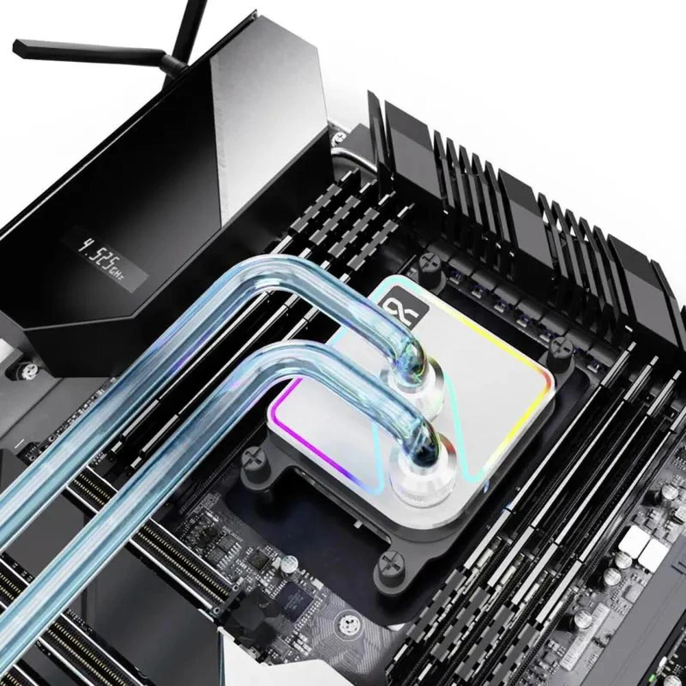 Alphacool Core 1 Aurora CPU cooler, ARGB – Sidabrinis