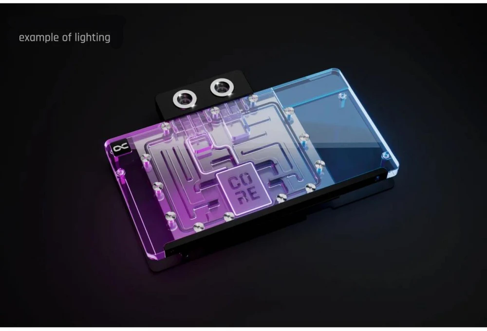 Alphacool Core RX 9070 Raudona Devil GPU blok wodny, ARGB, su płytką tylną - akryl