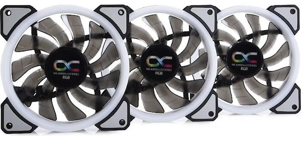 Ventiliatorius Alphacool Eiszyklon Aurora LUX skaitmeninis RGB 3- pack + Hub (24804)