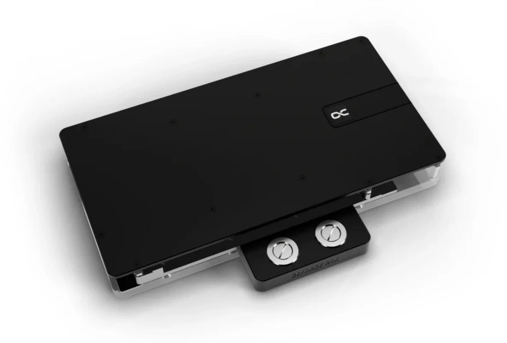 „Alphacool Core GeForce RTX 5090 Solid/AMP GPU Vanduo Block“, ARGB, su galine plokšte – akrilas