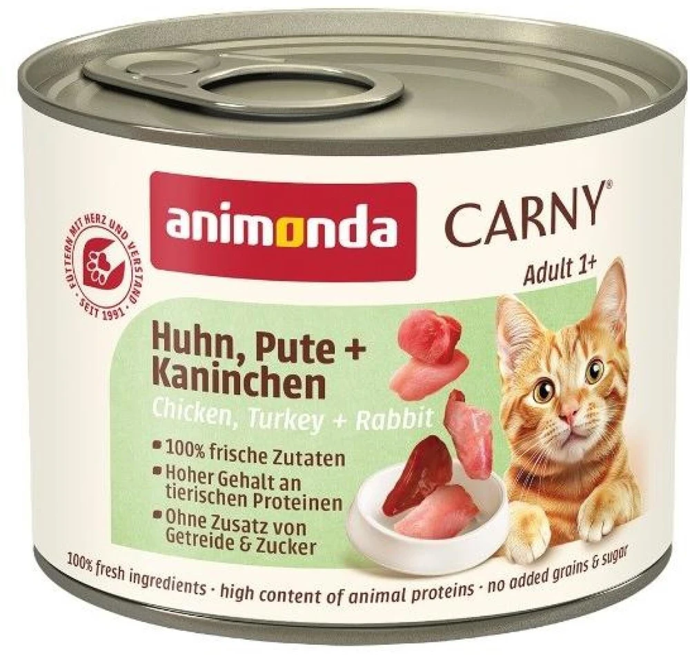 Drėgnas Kačių Maistas - Animonda Carny Vištiena/Kalakutiena/Triušis 200 g