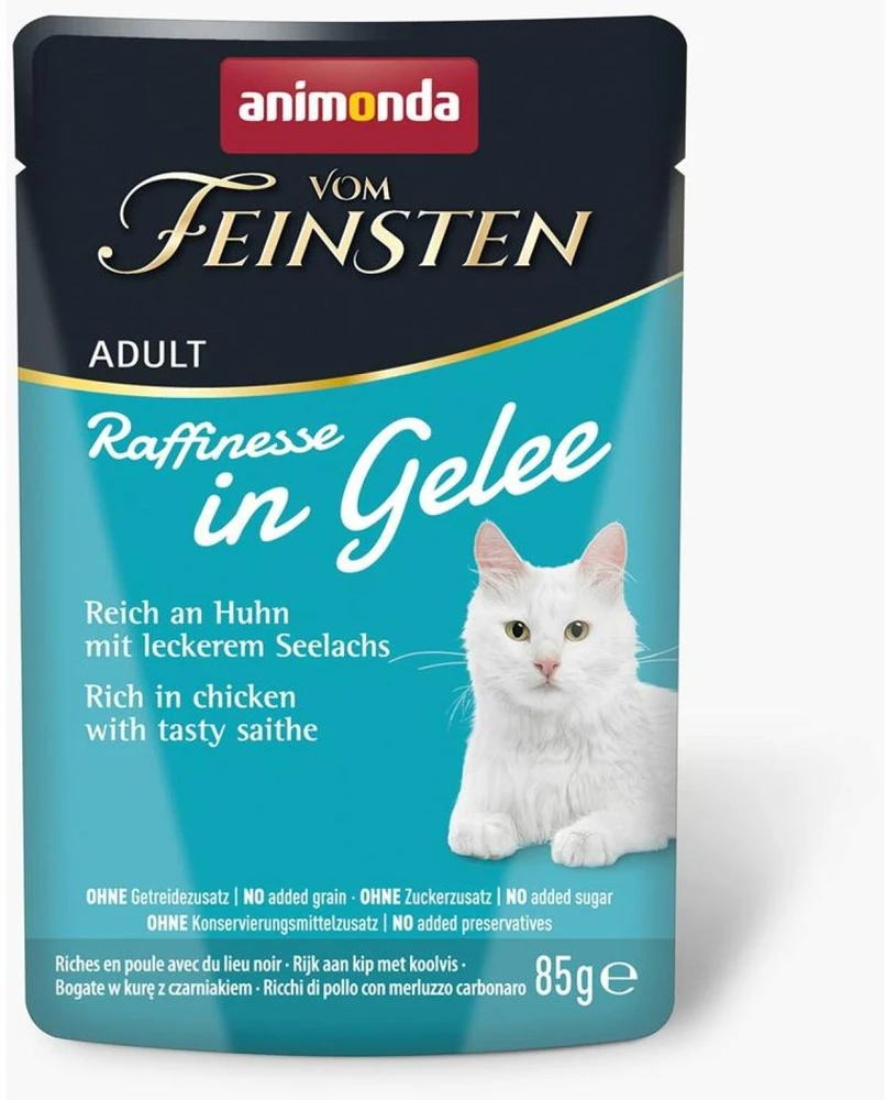 ANIMONDA Vom Feinsten Adult Raffinesse želė turtinga vištiena su Juodas Pollock - šlapias maistas katėms - 85g