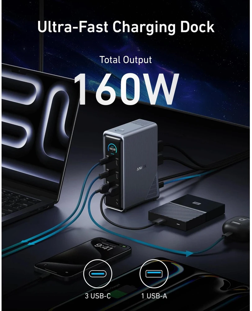 „Anker Prime“ įkrovimo stotelė 160 W | A83B63A1