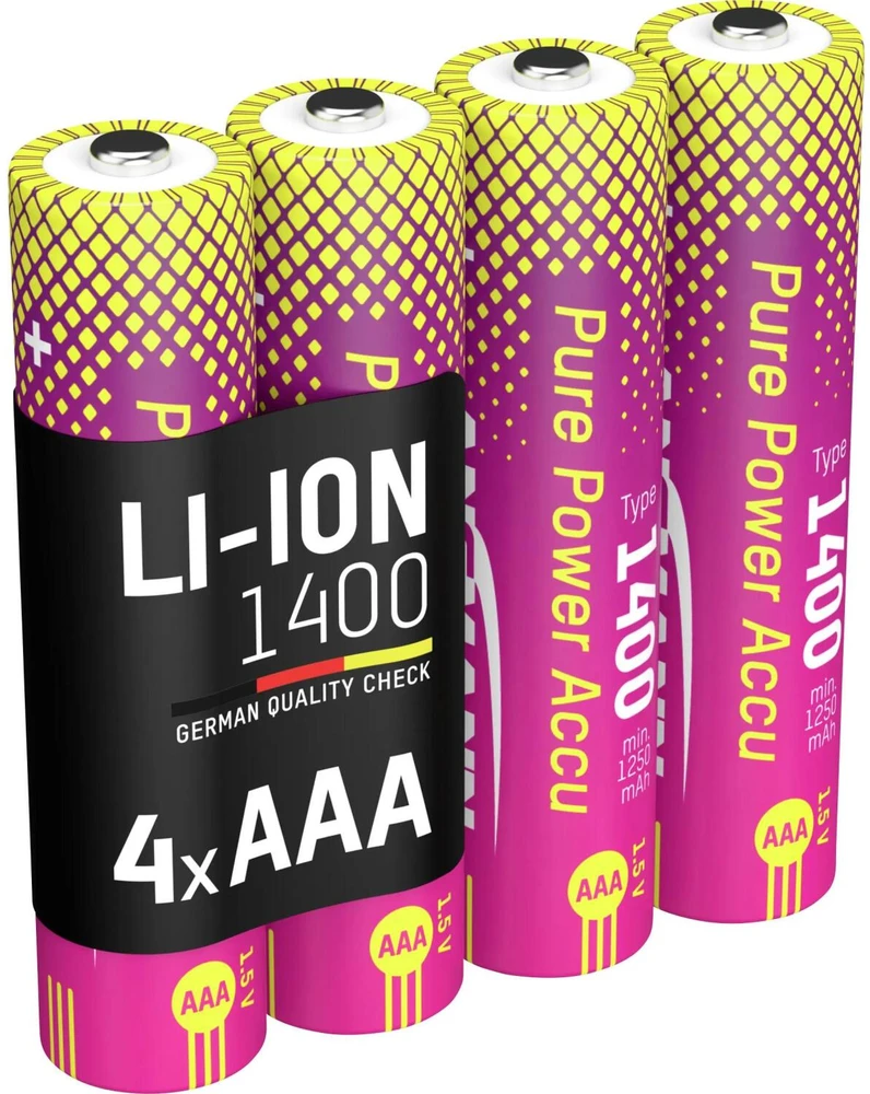Akku AAA ANSMANN PurePower 1400 4er Li-Ion/1,5V/1400mAh/4er Pack (1311-0034)