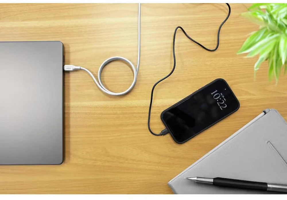 Ansmann kabelis USB-C į USB-C 1700-0203, 1.2m, 60W, magnetinis, silikoninis, baltas