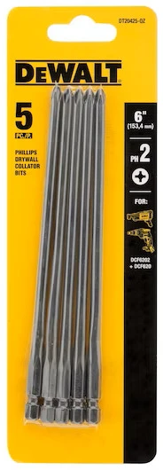 Dewalt sukimo antgaliai gipskartoniui 156mm DT20425 (5 vnt.)