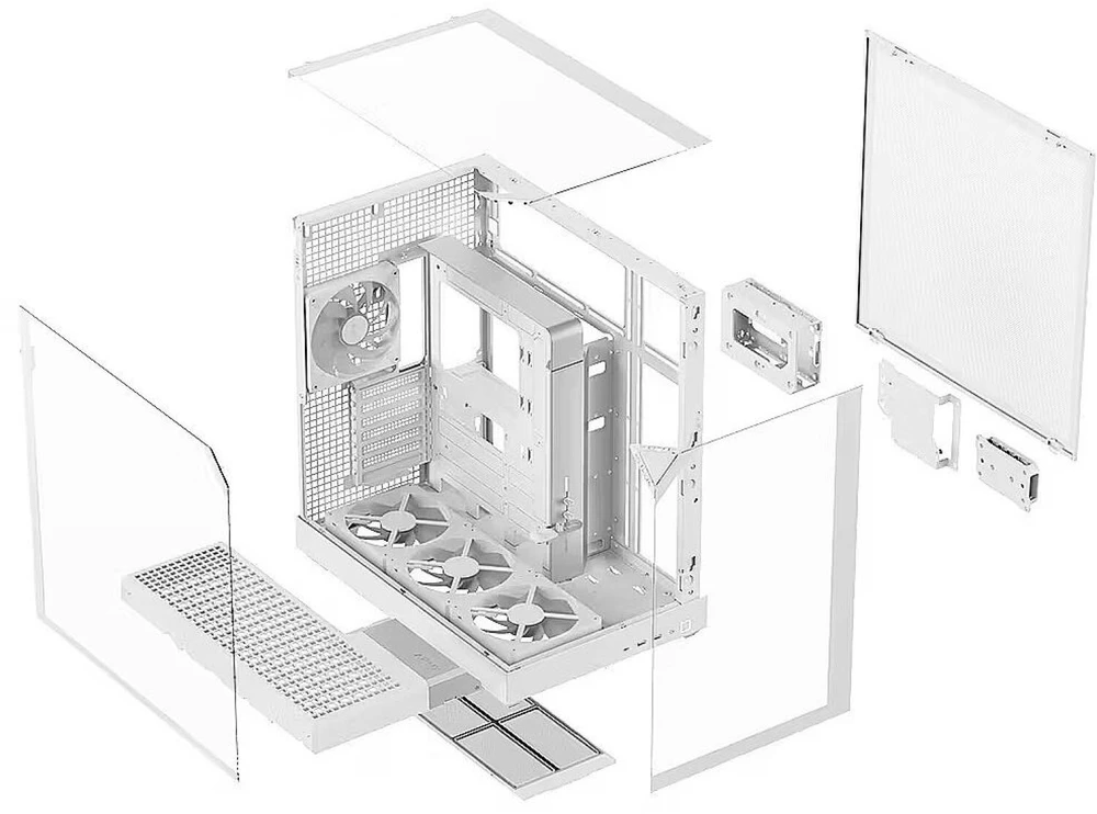 APNX V2 , Tower-case - baltas, Tempered Glass x 3