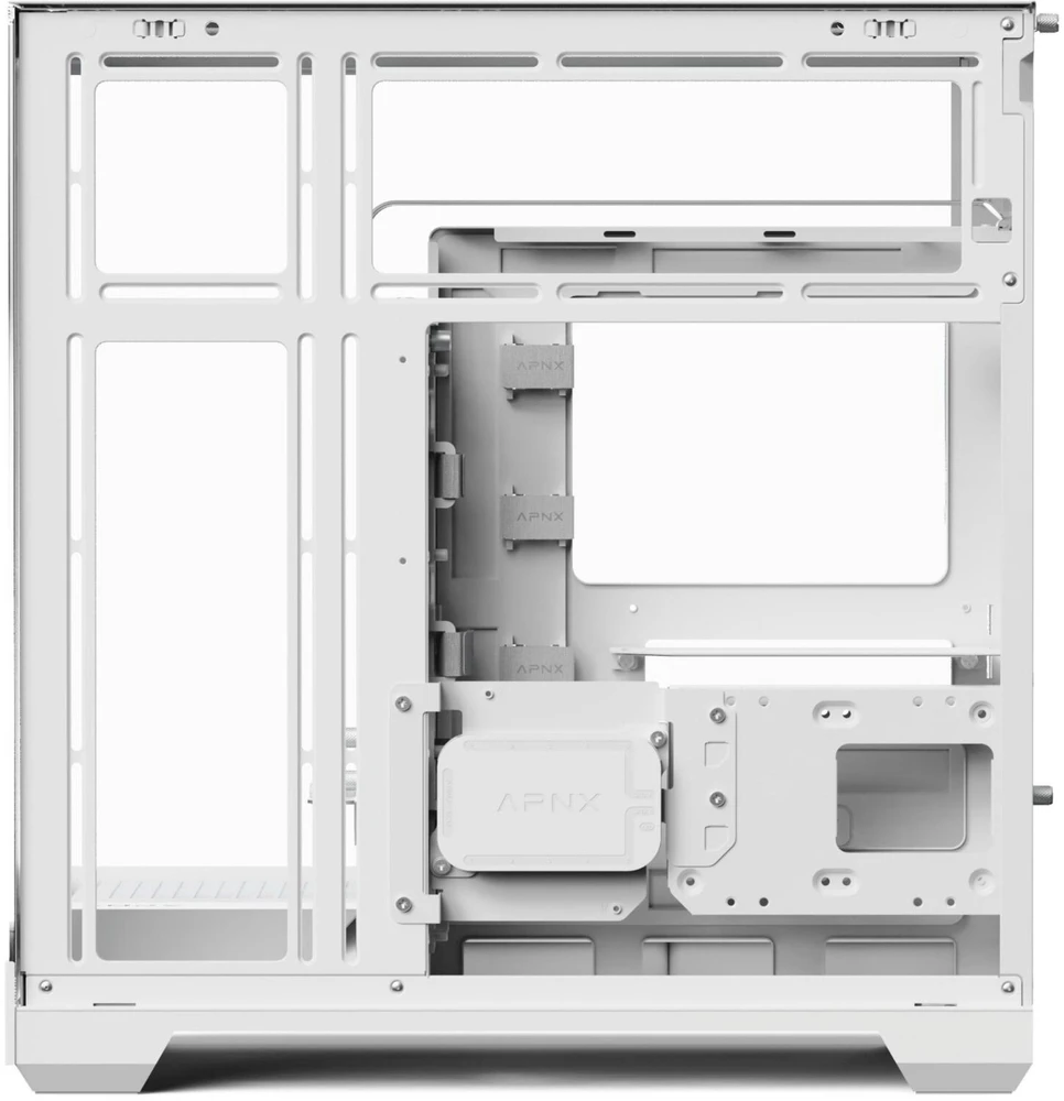 APNX V2-F-WT-v1, Tower-case - baltas, Tempered Glass x 3