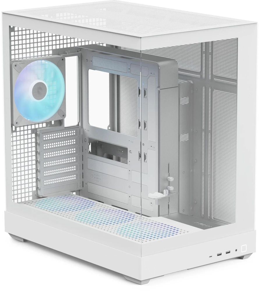 APNX V2-F-WT-v1, Tower-case - baltas, Tempered Glass x 3