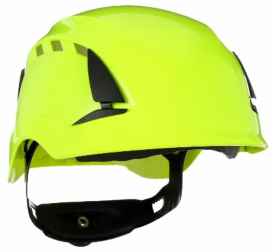 3M SecureFit X5514V-CE-4 Apsauginis šalmas, ventiliuojamas, su UV jutikliu, neoninės žalios spalvos, EN 397 (X5514V-CE-4)