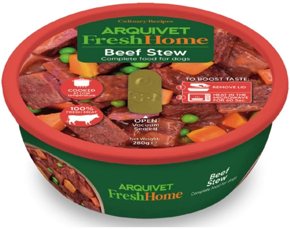 ARQUIVET Fresh Home jautiena stew – drėgnas ėdalas šunims – 280g