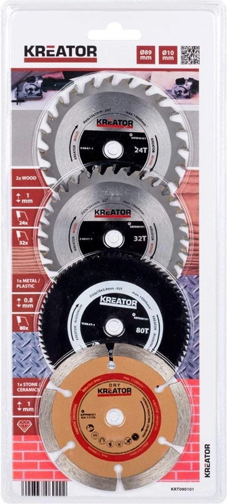 Kreator KRT090101 - Set of blades 89mm for plunge saws 4pcs