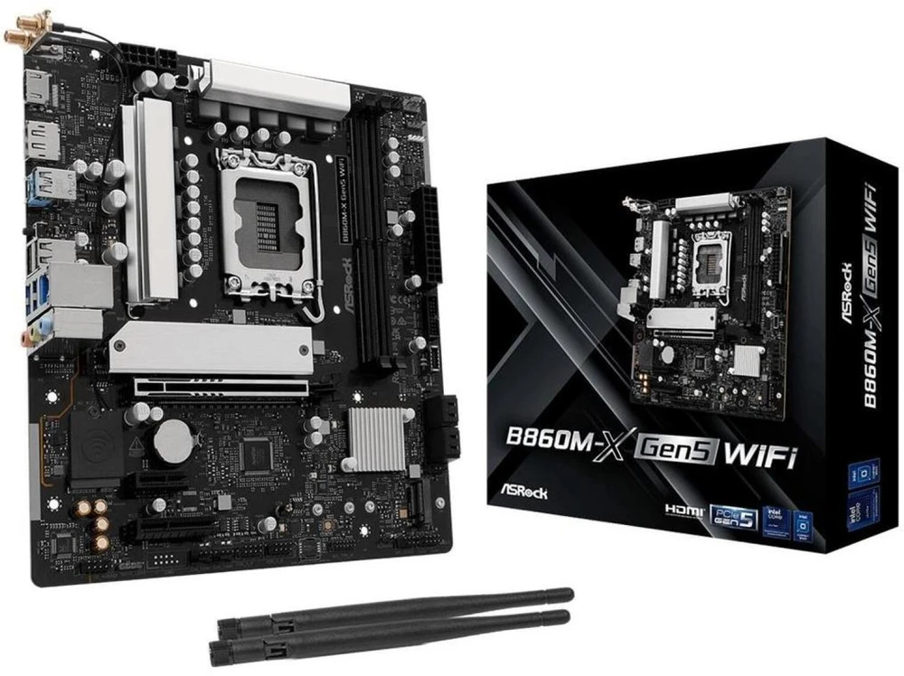 Asrock B860M-X Gen5 WiFi Intel B860 LGA 1851 (Socket V1) micro ATX pagrindinė plokštė
