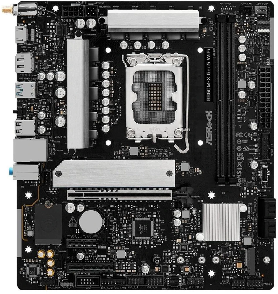 Asrock B860M-X Gen5 WiFi Intel B860 LGA 1851 (Socket V1) micro ATX pagrindinė plokštė