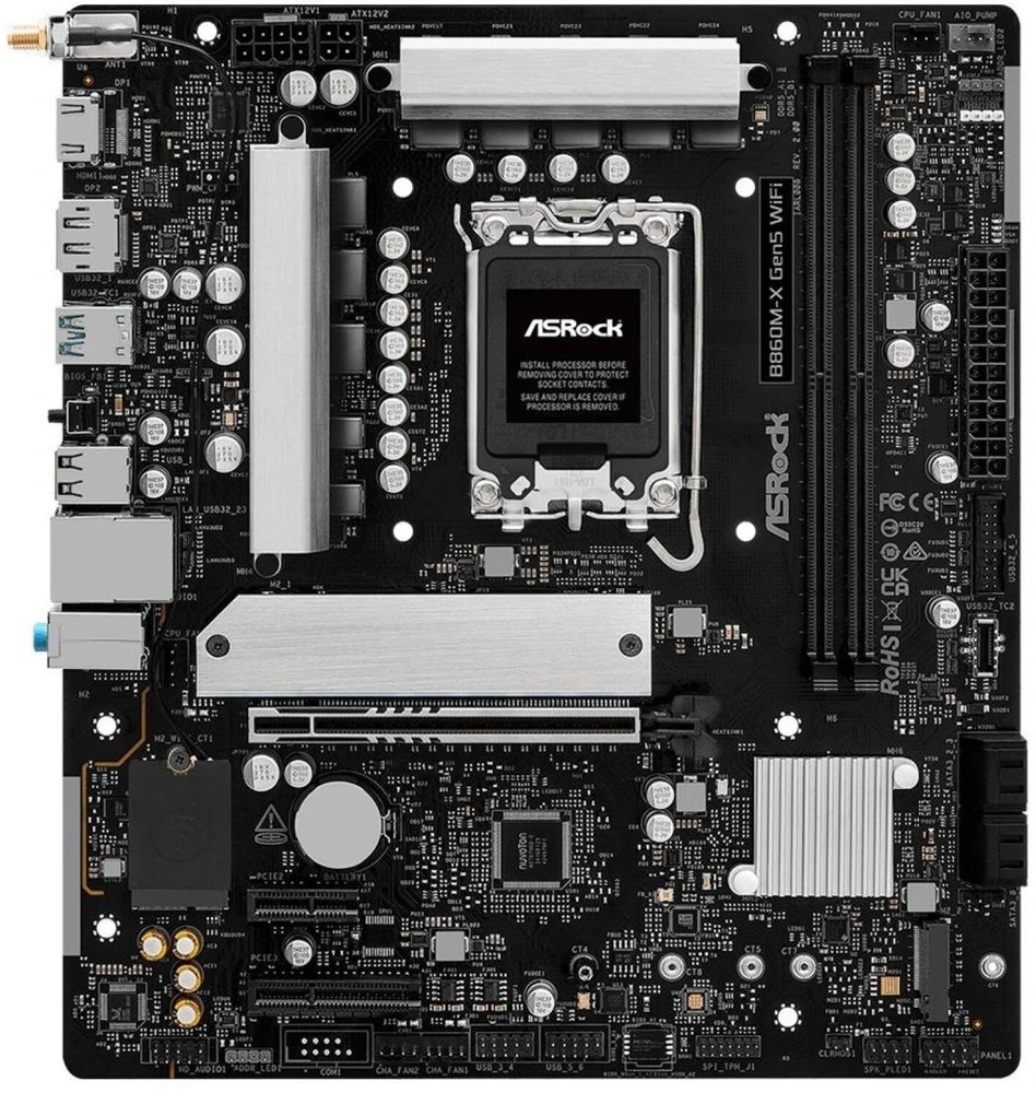 Asrock B860M-X Gen5 WiFi Intel B860 LGA 1851 (Socket V1) micro ATX pagrindinė plokštė