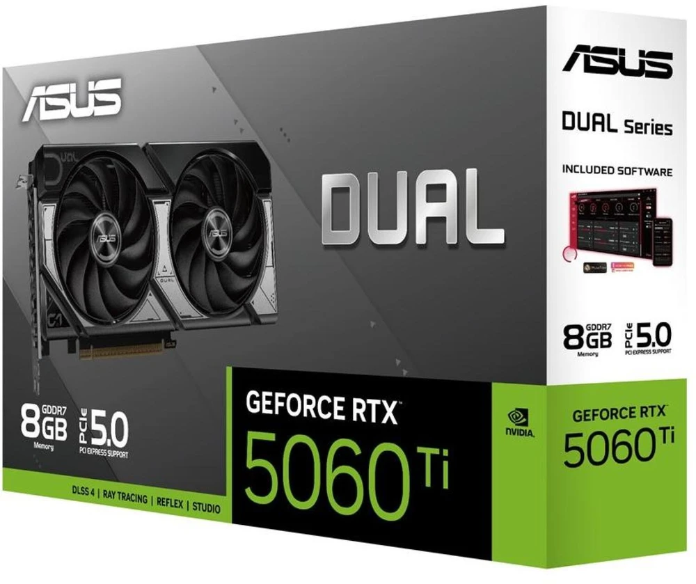 ASUS Dual-RTX5060TI-8G NVIDIA GeForce RTX5060Ti 8GB GDDR7 vaizdo plokštė