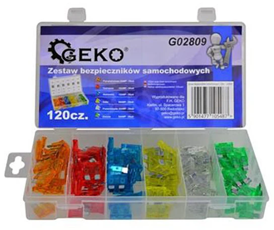 Geko automobilio saugiklių rinkinys, 120 vnt. (5/20)