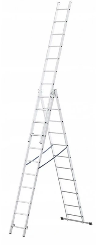 AW-Tools AWTOOLS Aliuminio kopėčios 3x12 laiptelių, 150 kg, pritaikomos prie laiptų