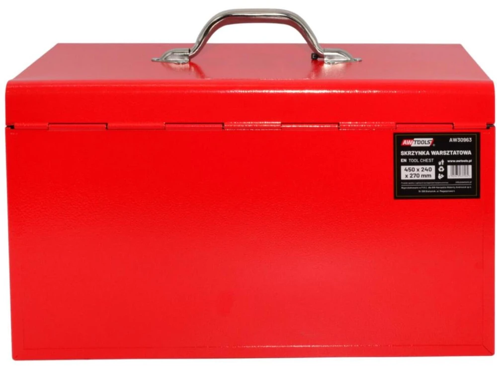AW-Tools AWTOOLS METALINĖ ĮRANKIŲ DĖŽĖ 3 STALČIAI 45x24x27 cm