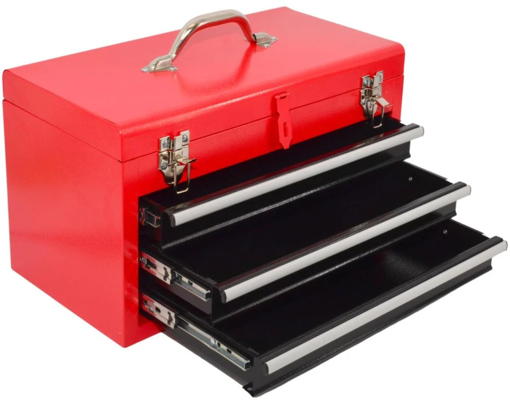 AW-Tools AWTOOLS METALINĖ ĮRANKIŲ DĖŽĖ 3 STALČIAI 45x24x27 cm