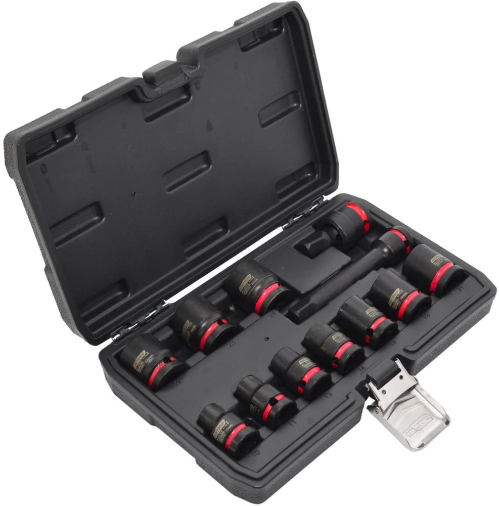 AW-Tools AWTOOLS SMŪGINIŲ GALVUČIŲ RINKINYS 1/2″ 12 vnt./10-24 mm/ TRUMPOS Juodas LINE