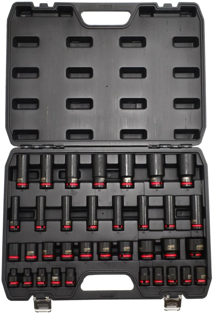 AW-Tools AWTOOLS SMŪGINIŲ GALVUČIŲ RINKINYS 1/2″ 35vnt./8-32mm/ TRUMPOS IR ILGOS Juodas LINE