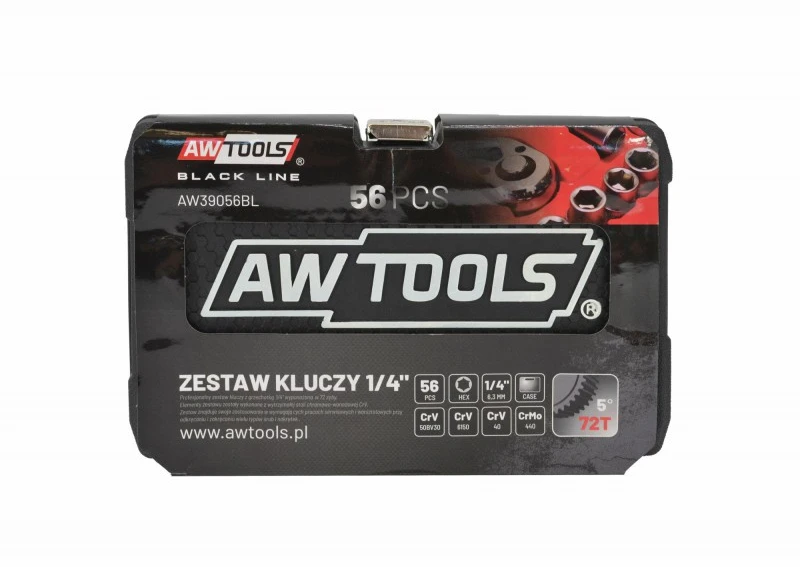AW-Tools Raktų komplektas AWTools AW39056BL; 1/4''; 56 vnt.