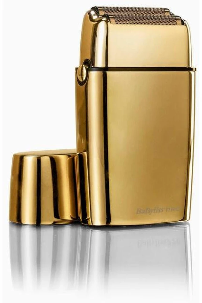 Mobili įkraunama plaukų skutimo mašinėlė BaByliss PRO Double Foil Metal Shaver Gold FXFS2GE, aukso spalvos