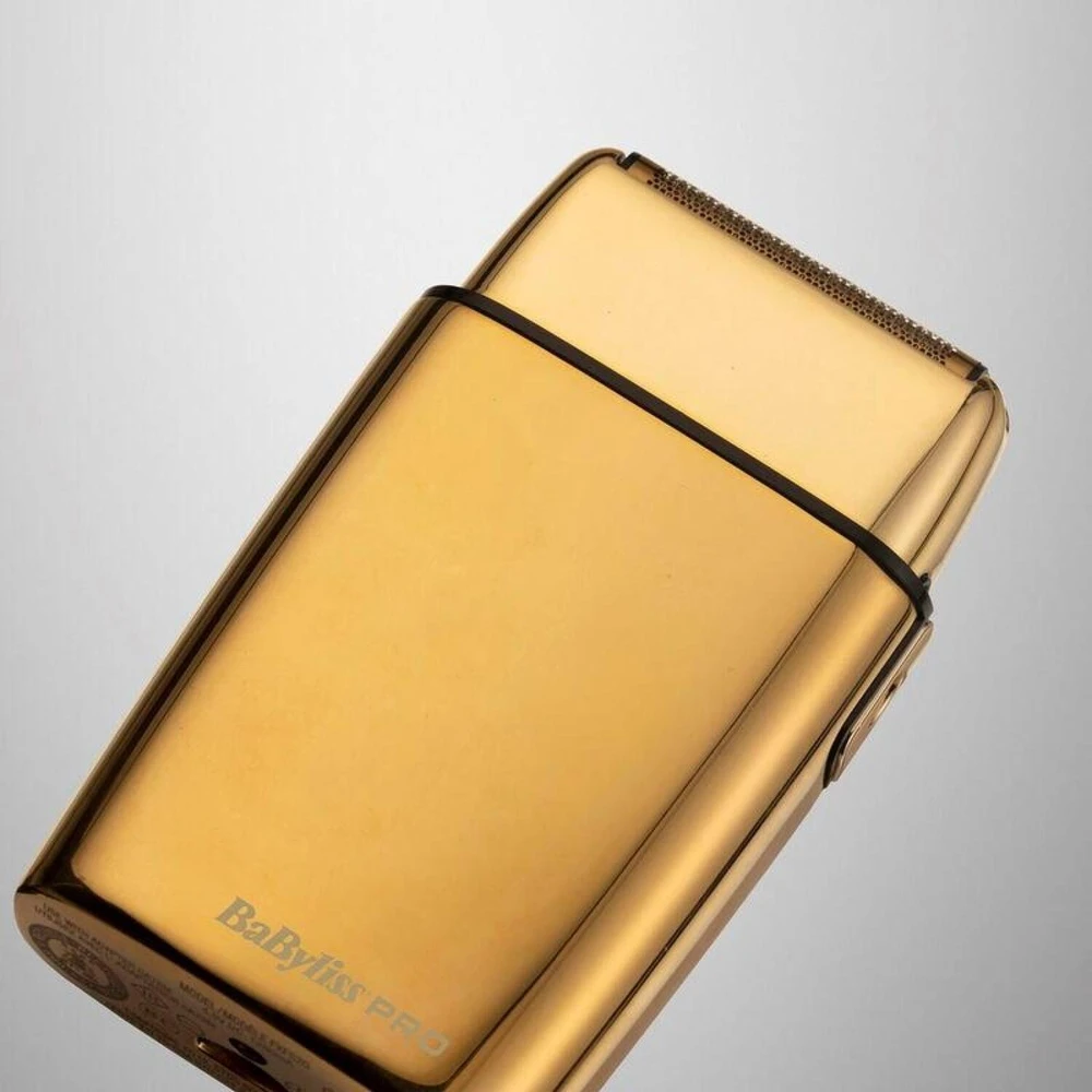 Mobili įkraunama plaukų skutimo mašinėlė BaByliss PRO Double Foil Metal Shaver Gold FXFS2GE, aukso spalvos