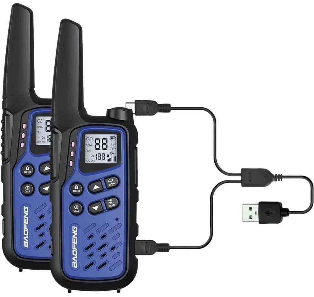 Radijo Stotelė - Baofeng BF-T25E 16 Kanalų VOX 10 km Nuotolis 1400mAh Baterija Tamsiai Mėlyna