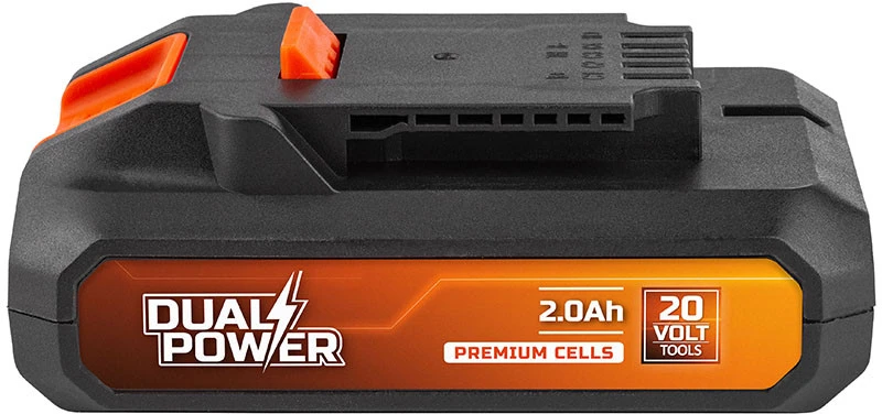 POWERPLUS Akumuliatorius 20V 2AH Dual Power Powdp9021 – tik dvigubos galios 20V įrankiams